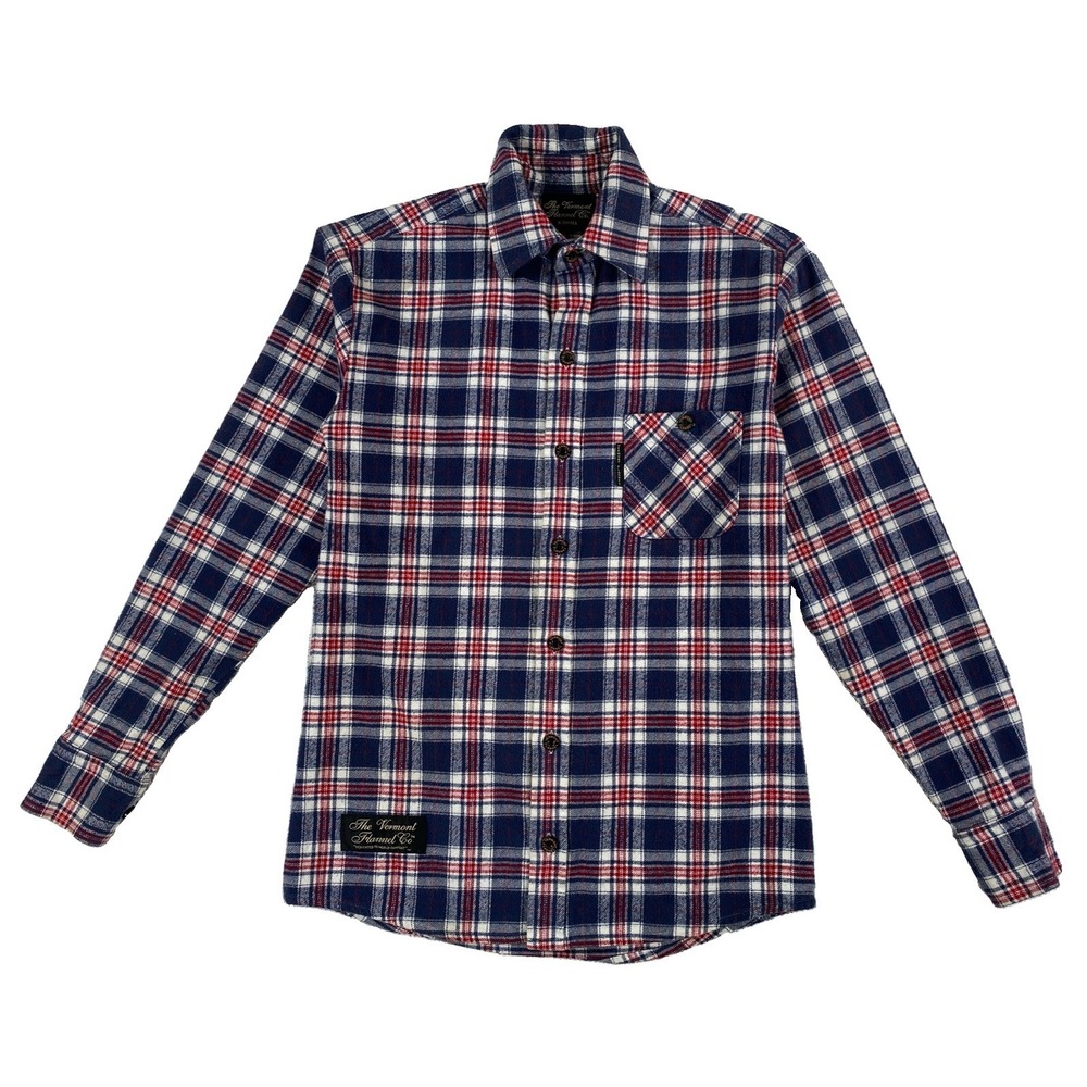 The Vermont Flannel Co  Flannel Shirt Men's XS Blue Red Plaid Cotton USA